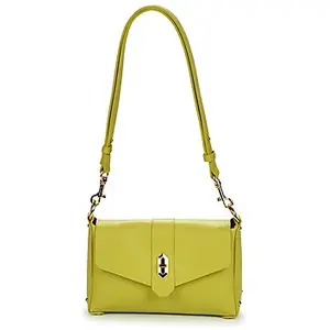 LANCASTER Sac à épaule bandoulière vert clair en cuir pour femme - Foulonne Double Crossbody Bag Celeri - In - Ecru 217255Vendu parspartoo