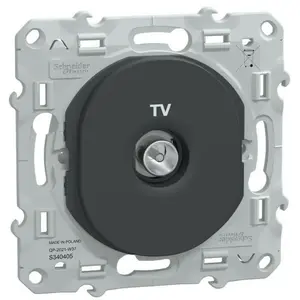 Schneider Prise TV simple Ovalis Schneider Anthracite pas cher