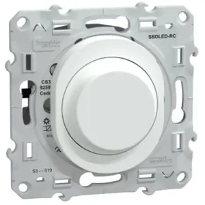Schneider Electric Ovalis - Variateur poussoir de lumière universel - 2/3 fils - Blanc (S320519) pas cher