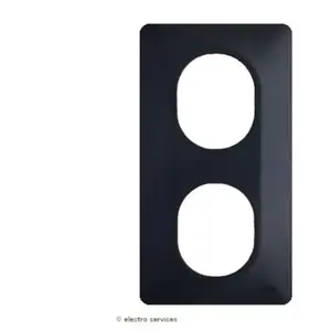 Schneider Ovalis - Plaque de finition - 2 postes Vertical - entraxe 71mm - AnthraciteVendu parrakuten