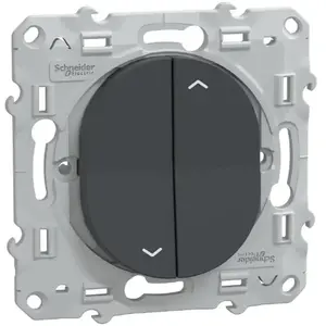 Interrupteur volet roulant 2 boutons 6A anthracite - Ovalis - Schneider pas cher