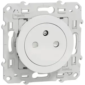 Comparateur de prix : Prise affleurante 2P+T 16A bornes auto - blanc - Ovalis - Schneider