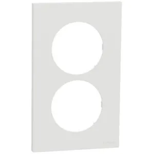 Plaque de finition - SCHNEIDER - Odace - Blanc craie - 2 postes - 57mm pas cher