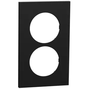 Plaque de finition - SCHNEIDER - Odace - Noir Onyx - 2 postes - 57mm pas cher