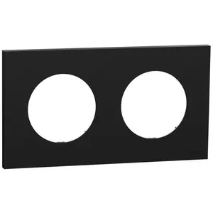 Schneider Plaque de finition 2 postes noir onyx - Odace II SCHNEIDER pas cher