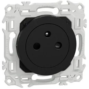 Prise 2P+T - Schneider - Odace - Affleurante - Noire - Certifiée NF