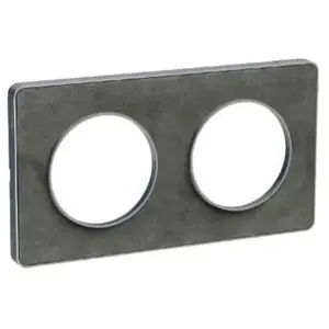 Schneider Odace Touch, plaque Ardoise avec liseré Alu 2 postes horiz./vert. entraxe 71mm (S530804V) pas cher
