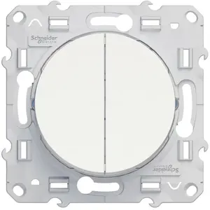 Schneider Electric Interrupteur va-et-vient + bouton-poussoir Odace - 10A - Blanc pas cher