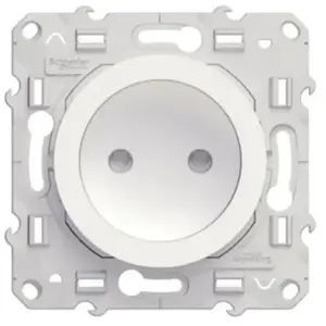 Schneider Prise simple 2 pôles blanc OdaceVendu parcdiscount