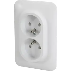 Double prise de courant 2P+T OVALIS avec terre 250 V - SCHNEIDER ELECT... pas cher