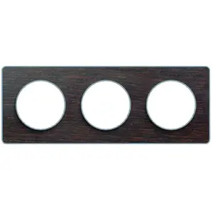 Schneider SCHNEIDER ELECTRIC Plaque 3 postes Odace Touch bois liseré aluminium pas cher
