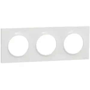 SCHNEIDER ELECTRIC Plaque de finition 3 postes Odace Styl blanc pas cher