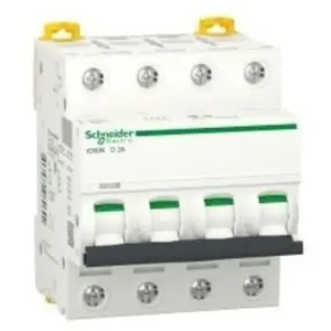 Disjoncteur modulaire tétrapolaire Schneider Acti9 iC60N 2A courbe D pas cher