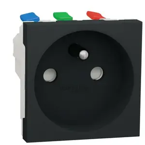 Schneider Prise - Unica - 2P+T - Anthracite - Droit - Prêt à poser - Monophasé pas cher