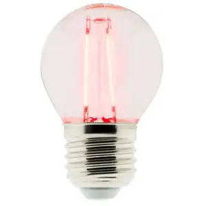 Ampoule LED Déco filament rouge - ELEXITY - Sphérique - 3W - Blanc chaud - Intérieur pas cher