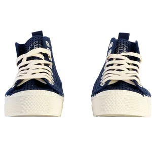 Baskets - BENSIMON - Stella - Bleu Marine - Textile - Lacets pas cher