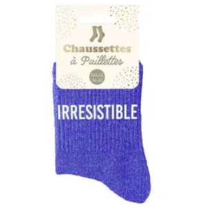 STC PAIRE DE CHAUSSETTES PAILLETTES IRRESISTIBLE FEMME pas cher