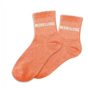 STC PAIRE DE CHAUSSETTES PAILLETTES MERVEILLEUSE FEMME 39 Orange, Cuivre, Mandarine 39 pas cher