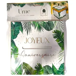 STC Urne - Tropical - Joyeux anniversaire - Cagnotte - Carton - 20x20x20cm - Tropical party pas cher