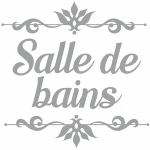 Sticker décoratif de porte - SALLE DE BAINS - Gris - Vinyle - 20 x 20 cm pas cher