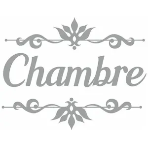 Sticker décoratif de porte - CHAMBRE - Gris - Vinyle - 20 x 20 cm pas cher
