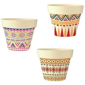 STC Lot De 3 Pots De Fleurs En Bambou Ø 15,5 Cm ? Motif pas cher