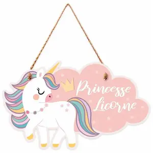 STC - Plaque déco Princesse Licorne pas cher