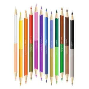 Clairefontaine Avenue Mandarine - Tube de 12 crayons de couleur double pointes pas cher