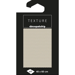 Décopatch TD780C - Un paquet de 1 feuille de papier Texture 40x60 cm, Chevron avec dorures