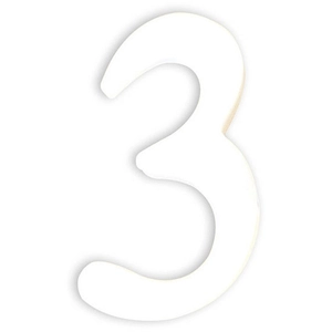 Décopatch AC343O - Un support en papier blanc mâché 1,5x7,3x12 cm, Petit chiffre 3Vendu paramazon