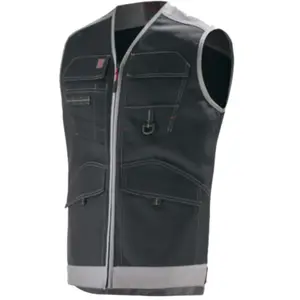 Gilet de travail TROWEL sans manches 9ATTUP noir/gris T1 - LAFONT - LA-9ATTUP-985-1Vendu parcdiscount