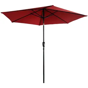 Comparateur de prix : Happy Garden Parasol Droit Hapuna Rond 2,70m De Diamètre Rouge