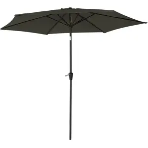 Comparateur de prix : Happy Garden Parasol Droit Hapuna Rond 2,70m De Diamètre Gris