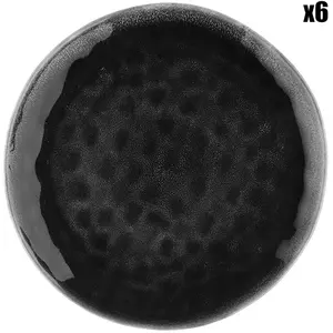 Lot De 6 Assiettes Plates En Grès Noir D28,5Vendu parrakuten