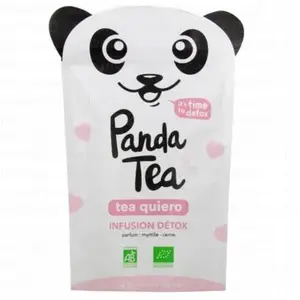 Panda Tea - Tea Quiero - Infusion Détox - Parfum Myrtille & Cerise - BIO - 28 sachets pas cher