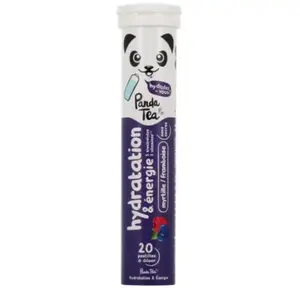 Panda Tea - Hydratation & Énergie - Myrtille/Framboise- Electrolyte Ultra Hydratation - 20 Pastilles Effervescentes pas cher