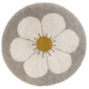 Nattiot Tapis rond Bohemian daisy beige pas cher