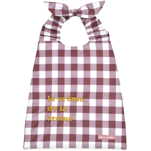 LITTLE CREVETTE Bavoir élastiqué vichy aubergine La crème de la crèmeVendu parlittle-crevette