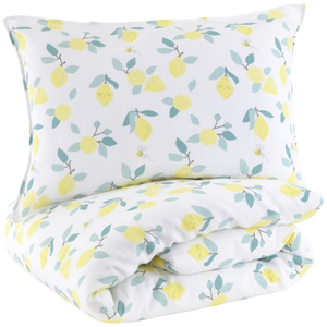 LITTLE CREVETTE Parure de lit bébé taie et housse de couette 100x140 cm gaze de coton LimonadeVendu parlittle-crevette