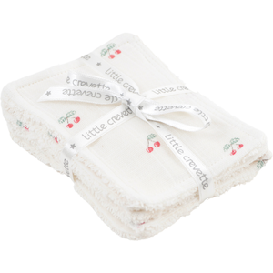 LITTLE CREVETTE Lot de 6 lingettes lavables Cerise pas cher