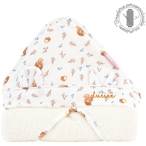 LITTLE CREVETTE Cape de bain bébé écureuil NoisetteVendu parlittle-crevette