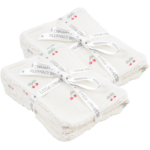 LITTLE CREVETTE Lot de 12 lingettes lavables Cerise pas cher