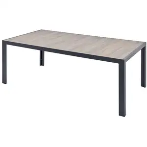 Concept-Usine Table Aluminium Et Plateau Effet Bois 10 Personnes LagosVendu parrakuten