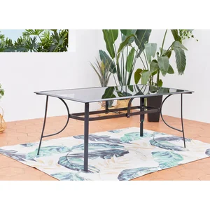 RIMINI - Table de jardin 10 places en aluminium et plateau en verre pas cher