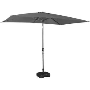 sweeek - Rechthoekige touquet parasol 2x3m, draaibare aluminium centrale mast en opendraaikruk pas cher