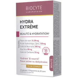 Biocyte Hydra Extrême Beauté & Hydratation Peaux sèches déshydratées 40 gélules pas cher