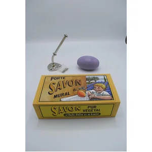 Merkloos / Sans marque Zeephouder / Zeepstang RVS met Zeepbol Lavendel pas cher