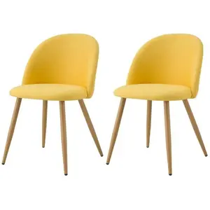 RENDEZ VOUS DECO Chaise Cozy jaune (lot de 2) pas cher