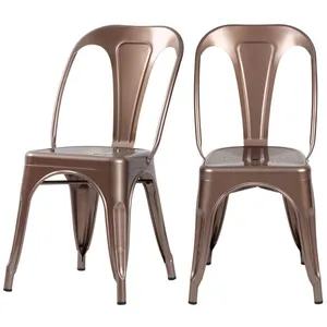 Lot de 2 chaises en métal cuivre - Indus - Maison Pavane pas cher