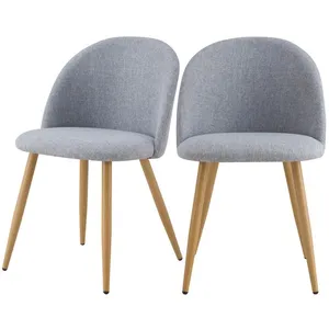Chaise Cozy - RENDEZ VOUS DECO - Gris Clair - Lot de 2 - Design Scandi... pas cher